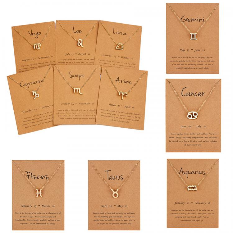 all in one place תכשיטי גברים Birthday Gifts Star Zodiac Sign 12 Constellation Necklaces Pendants Choker Necklaces for Women Jewelry with Birth Month Letters