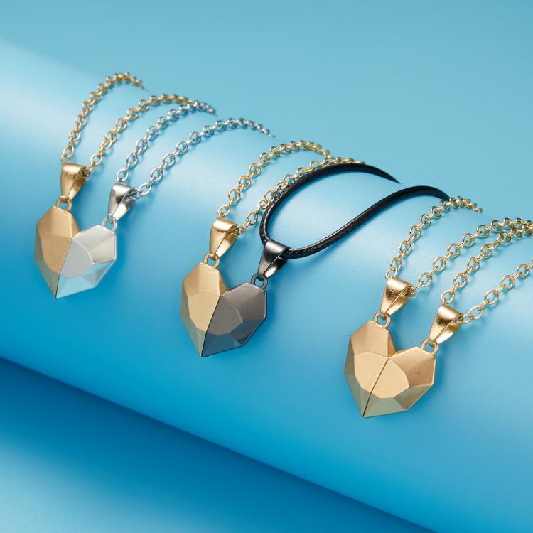 all in one place תכשיטי גברים Magnet Pendant Charm Necklace Couple Jewelry Choker Magnetic Heart Necklace For Lovers Women Lady Men Female Boy Girls Male Gift