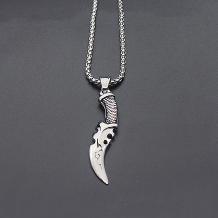 all in one place תכשיטי גברים Hip Hop 316L Titanium Stainless Steel Dagger Knife Pendant Necklace for Men Male Personality Norse Viking Bar Friendship Jewelry