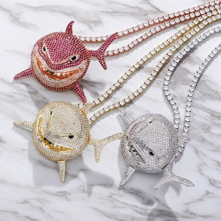 all in one place תכשיטי גברים Stainless Steel Shark Metal Pendant Necklace For Men Fish Necklace With Twisted Chain Charm Trendy Male Personality Jewelry