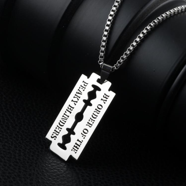 all in one place תכשיטי גברים Punk Hip Hop Stainless Steel Neck Chains for Men Women Razor Blade Pendant Necklace Rock Collares Male Streetwear Cool Jewelry