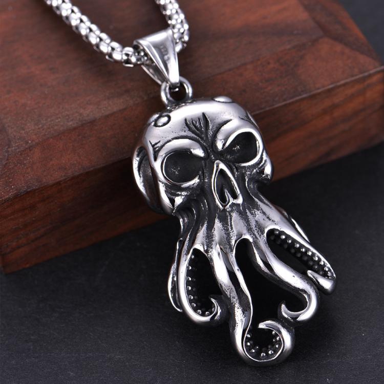 all in one place תכשיטי גברים Gothic Cthulhu Octopus Pendant Stainless Steel Men's Necklace Punk Hip Hop Octopus Animal Necklace Fashion Street Jewelry Gif
