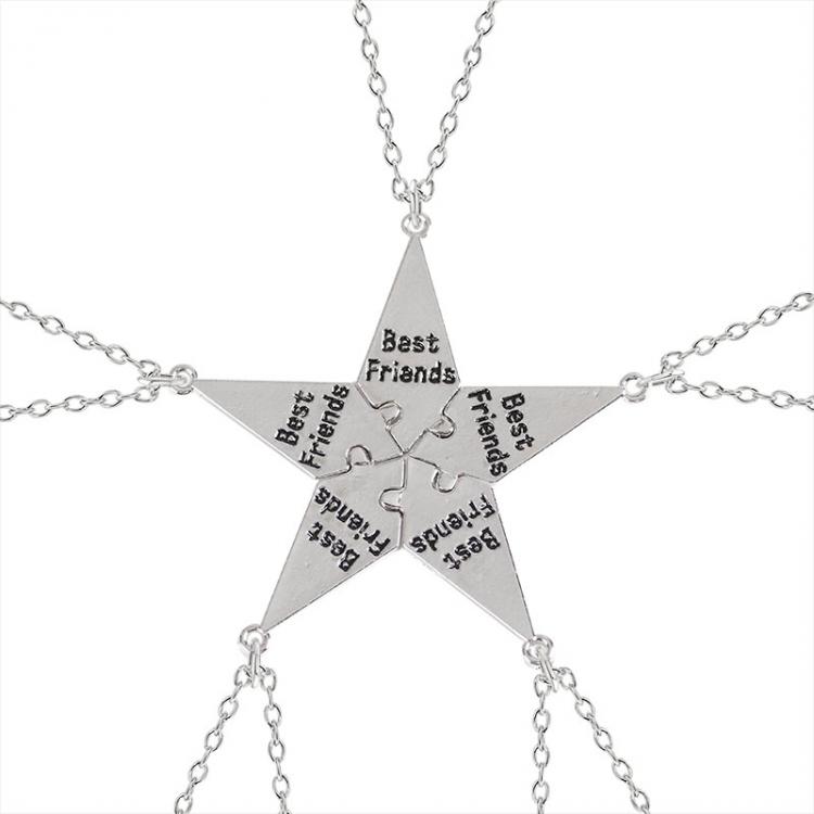 all in one place תכשיטי גברים 5-piece Best Friend Stitching Necklace Male And Female Students Bff Friendship Pendant Star Metal Choker Jewelry Gift 2021