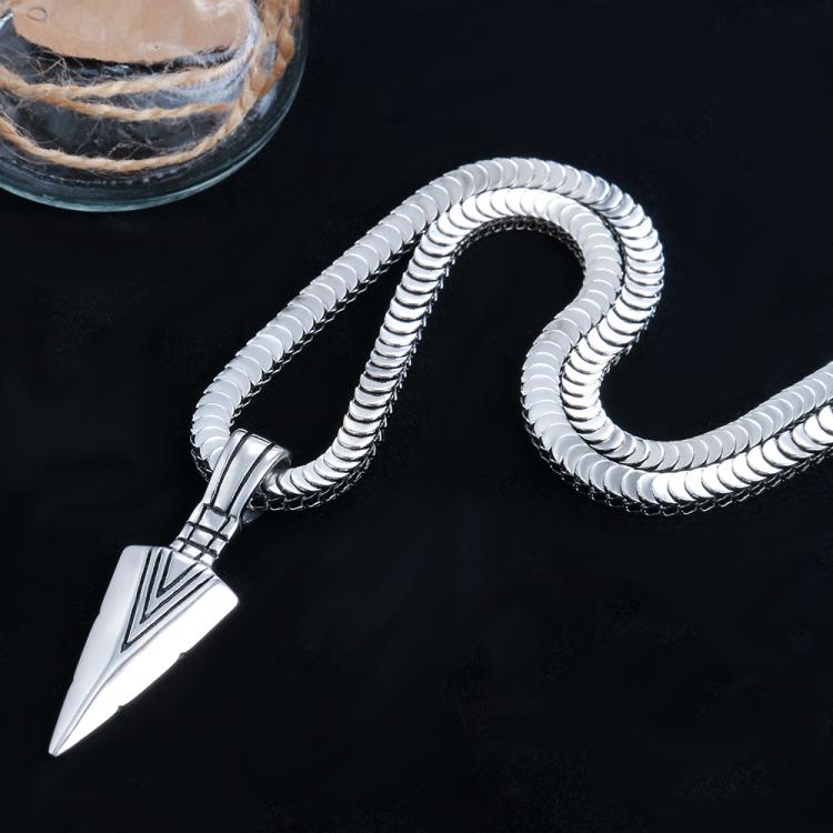 all in one place תכשיטי גברים Ethnic Arrow Pendant Necklace 5mm Wide Chain 316L Stainless Steel Handmade Special Gift  for Men