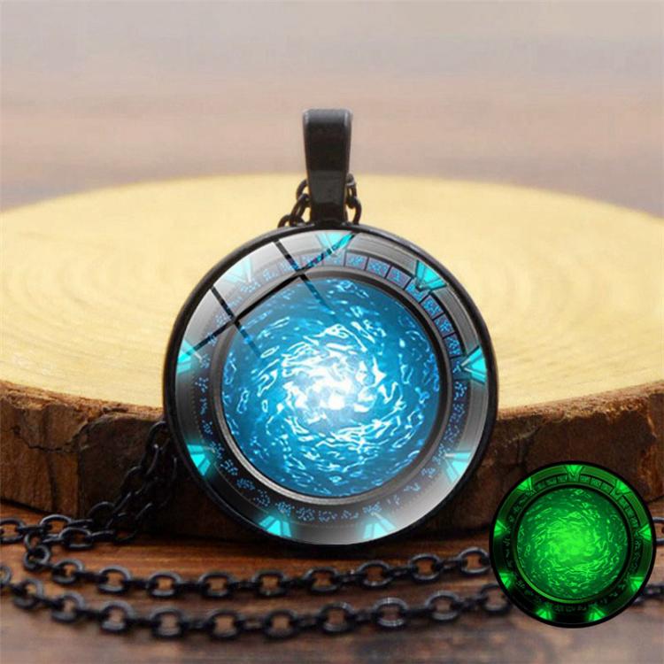 all in one place תכשיטי גברים Simple Star Gate Legend Atlantis Glow In The Dark Pendant Necklace Fashion Men Women Glass Dome Luminous Necklack Jewelry Gifts