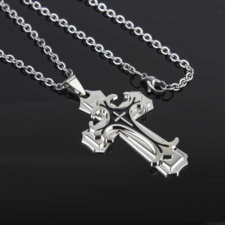 all in one place תכשיטי גברים New Jesus Christ Multilayer Cross Necklace, Gold and SilveryPersonality Trendy Male Pendant