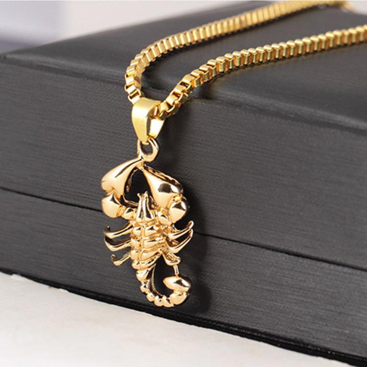 all in one place תכשיטי גברים Hiphop Rock Necklaces Men Animal Alloy Scorpion Pendant Gold Chain Necklaces Pendant For Men Fashion Jewelry