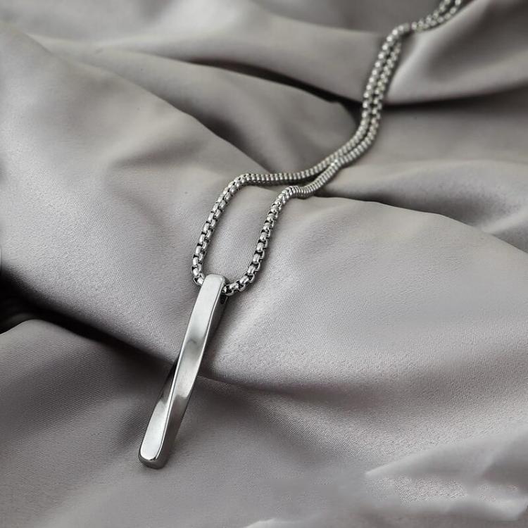 all in one place תכשיטי גברים Titanium Steel Twisted Pendant Necklace Punk Female Trendy Male Personality For Student Simple Sweater Chain Jewelry