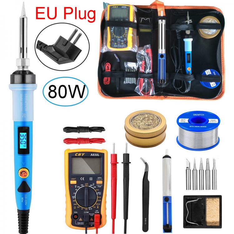 all in one place כלי עבודה 80W Digital Soldering Iron kit Electric Soldering Iron With On-Off Switch Knife Desoldering Pump Soldering Iron Tools