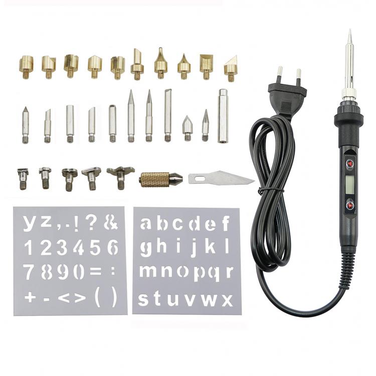 all in one place כלי עבודה Wood Burning Carving Pyrography Pen Kit 60W 80W Adjustable Temperature Soldering Iron Welding Wood Embossing Burning Repair Set