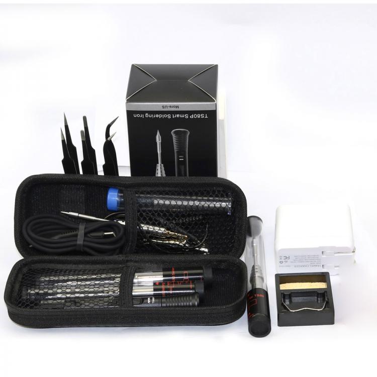all in one place כלי עבודה Mini TS80P Portable Electric Digital Soldering Station Solder Iron tip OLED Display With Organizer Bag USB Type-C Power charger