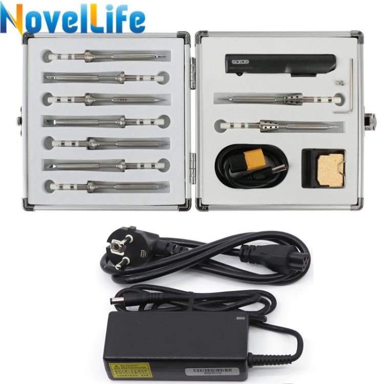 all in one place כלי עבודה TS100 Mini Digital Electric Soldering Iron Station Kit Adjustable Temperature 9pcs Solder Tip 24V Power Supply Aluminum Tool Box