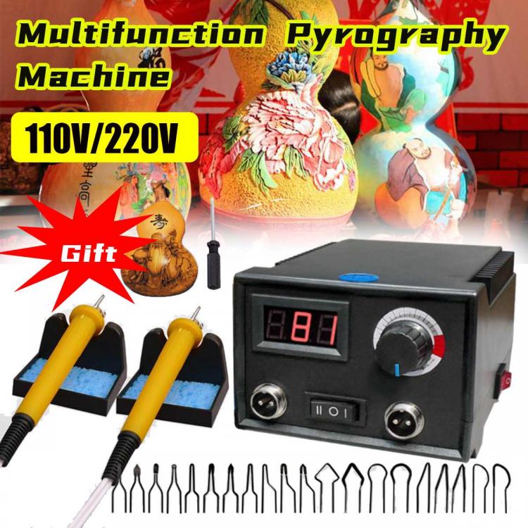 all in one place כלי עבודה 110V/220V 60W LH40-SA2 Adjustable Temperature Wood Burner Pyrography Pen Burning Machine Welding Wire Tips Gourd Craft Tool Set