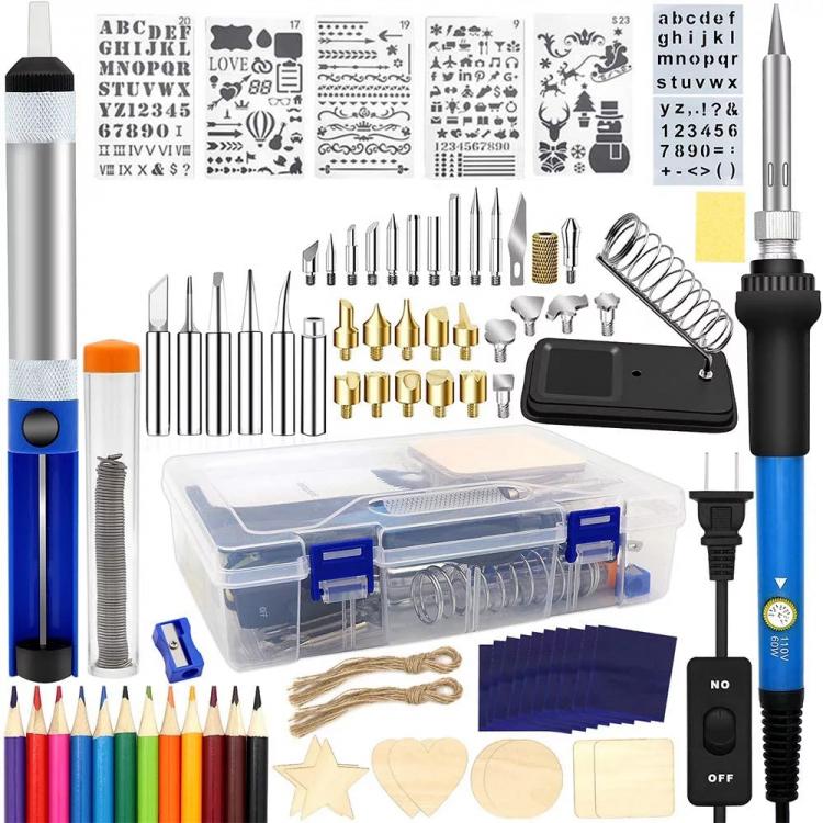 all in one place כלי עבודה DIY wood burning kit 95 pcs welding heat transfer pen with adjustable switch control temperature soldering iron embossing/carvin
