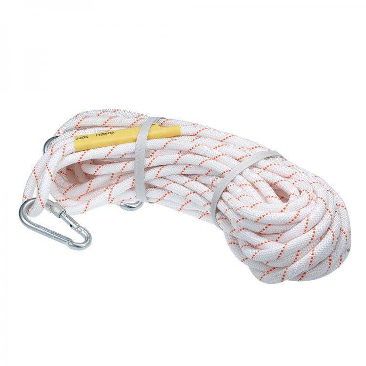all in one place כלי עבודה Outdoor Climbing Rope Safety Rope 20M/64ft Reflective Rope Afloat Escape Rope with Double Carabiners Fire Rescue Rope