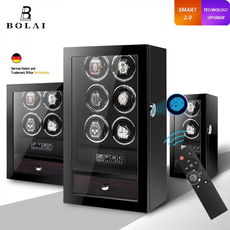 all in one place שעונים Watch Winder Luxury Automatic Watches Safe Box with Mabuchi Motor LCD Touch Screen Wooden Watch Accessories Box Remote Control