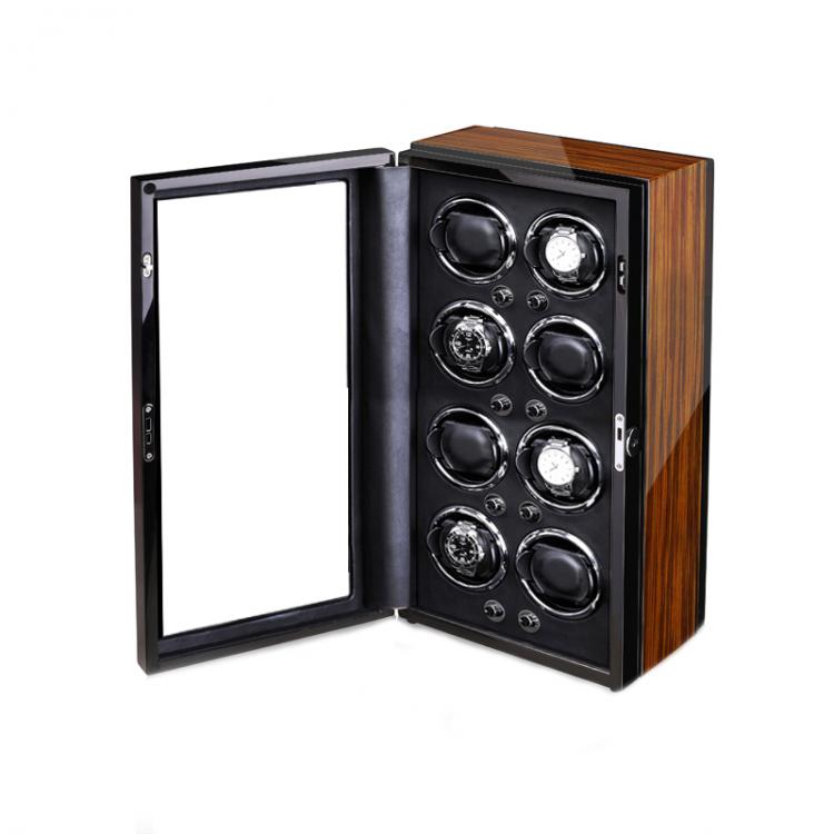 all in one place שעונים 8 slots inside Black Baking Automatic Winder Watch box Motor Auto Self Winding Wooden Cabinet Lacquer Rotate Watche Holder