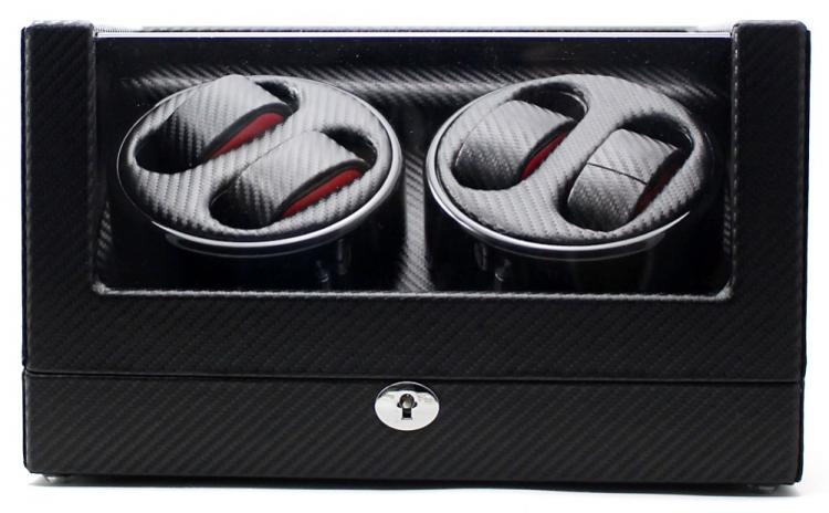 all in one place שעונים Top Mute Motor 4+0 Automatic Carbon Fiber Watch Winder Black
