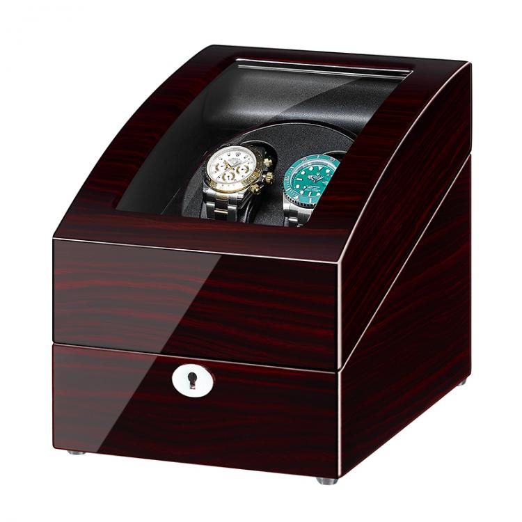 all in one place שעונים Ebony Baking Finish Automatic Double Watch Winder with 3 Storage Box Case Quiet Motor Support Battery With Key