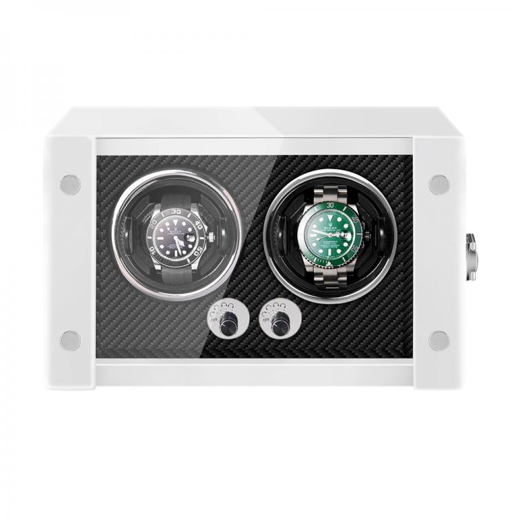 all in one place שעונים BONLAVIE White Watch Winder Wooden Automatic Watch Winder Box for 2 Watches
