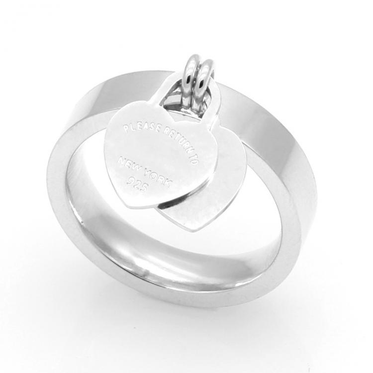 all in one place ארוסין וחתונה Female Love Pendant Ring Stainless Steel Double Hearts Rings For Women Letter Luxury Charm Finger Rings Wedding Jewelry