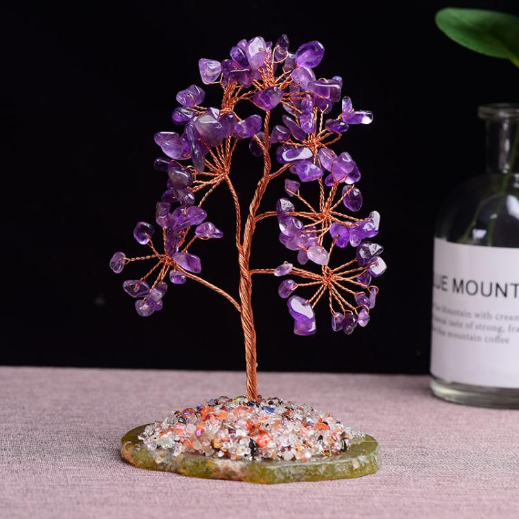 all in one place עיצוב פנים 1pc Natural  Amethyst Rose Quartz Tree of Life Rock Mineral Specimen Reiki Healing Home Decoration DIY Gifts Souvenir