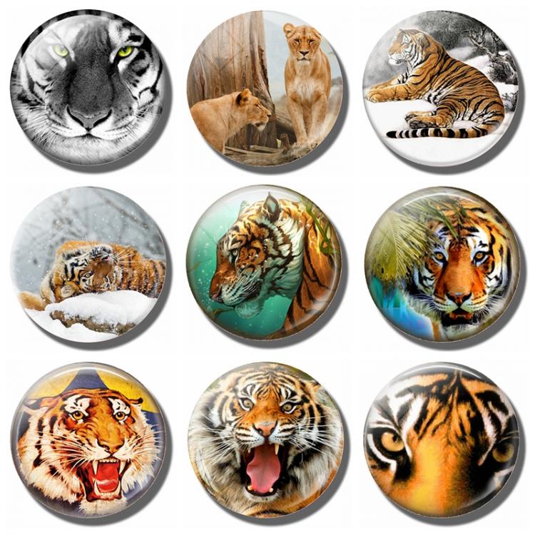 all in one place עיצוב פנים Tiger Fridge Magnet 30MM Glass Cabochon Magnetic Refrigerator Stickers Art Picture Animal Creative Home Decoration Gift