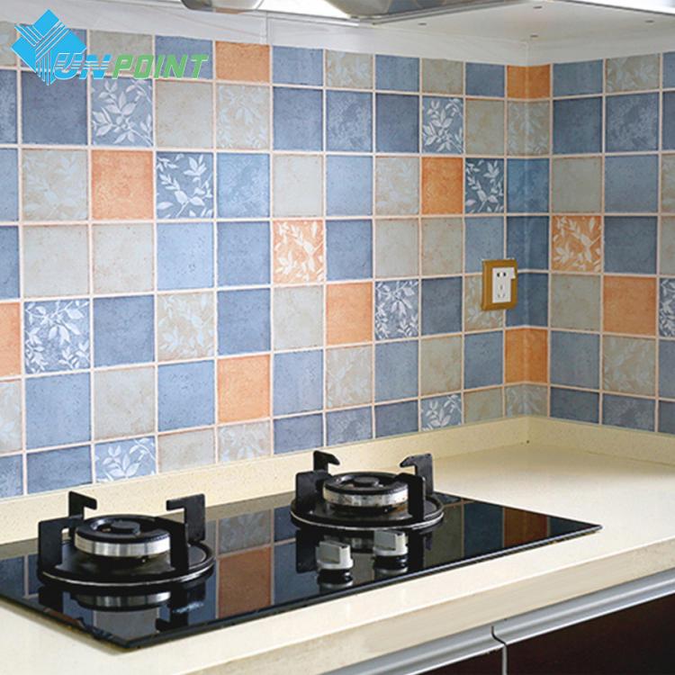 all in one place עיצוב פנים PVC Self-Adhesive Oil-Proof Film Kitchen Cabinet Stove High Temperature Wall Stickers Toilets Bathroom Waterproof Tile Wallpaper