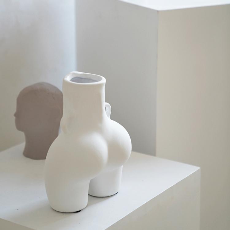 all in one place עיצוב פנים Nordic Body Shape Creative White Resin Vase Simple Dry Flower Insert Artist Residence Decorative Ornaments Modern Home Decor