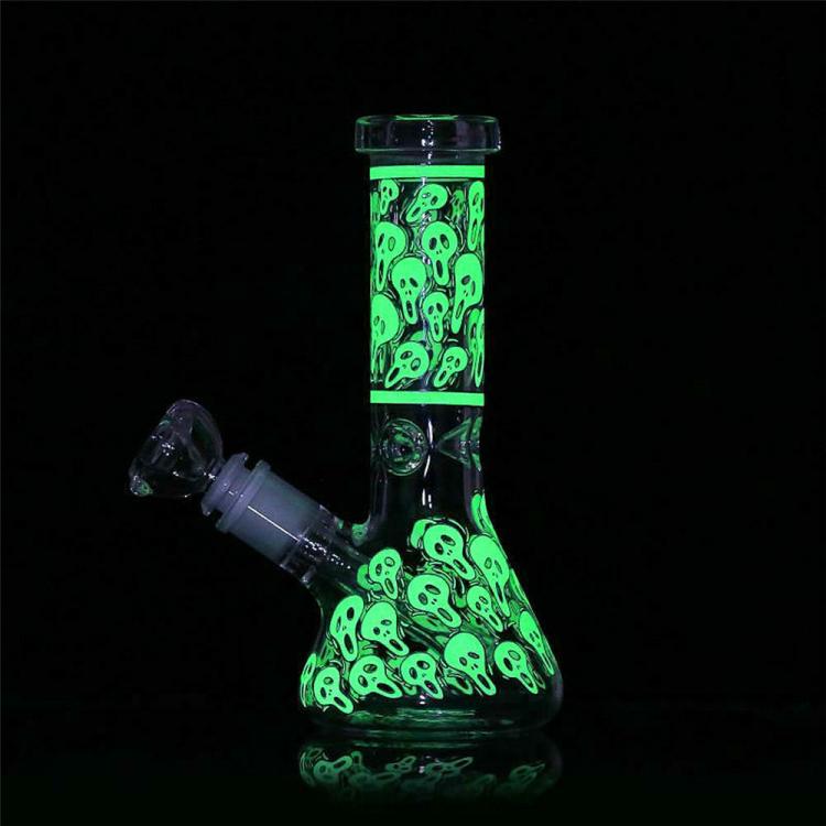 all in one place עיצוב פנים 8" Halloween Themed Beaker B0ng-Glow in the Dark