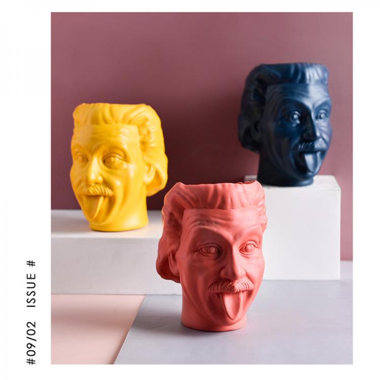 all in one place עיצוב פנים 1pc Tongue Funny Portrait Vase Sculpture Flower Pot Desktop Flower Arrangement Container Flower Pot Head Statue Decoration Gift