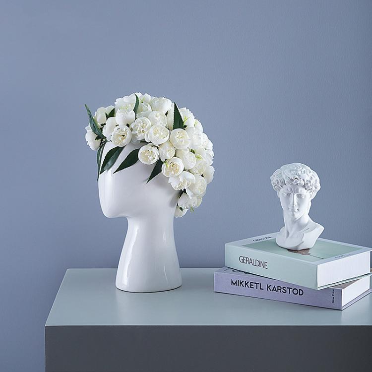 all in one place עיצוב פנים Nordic style Creative Human head model Ceramic vase Round hole Flower arrangement Home living room Decoration Flower vase