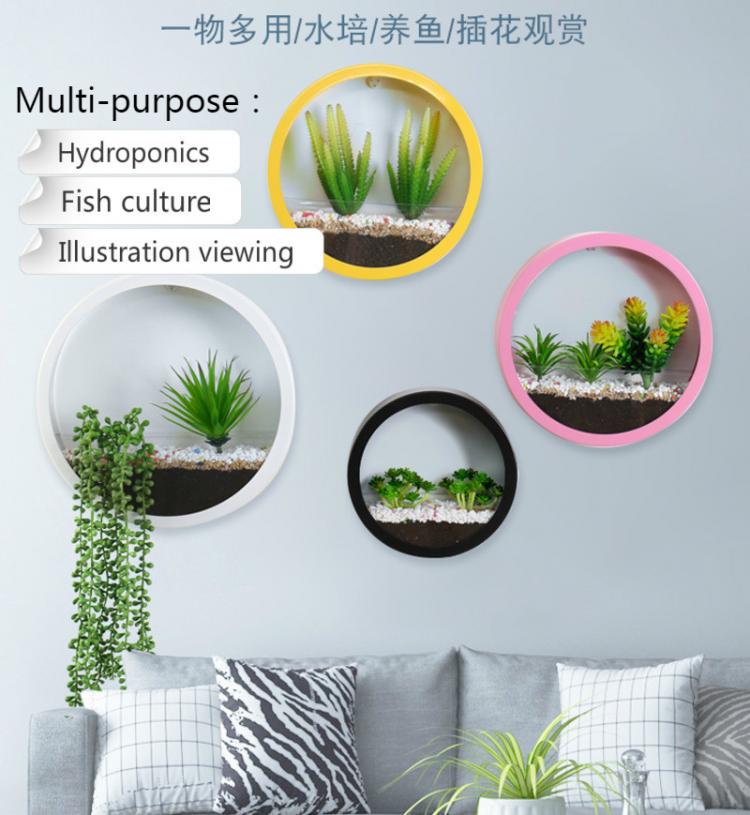 all in one place עיצוב פנים Modern Round Iron Wall Vase  Container Home  Room  Hanging Basket Flower Pot Wall Decor Succulent Plant Planter Garden Vase