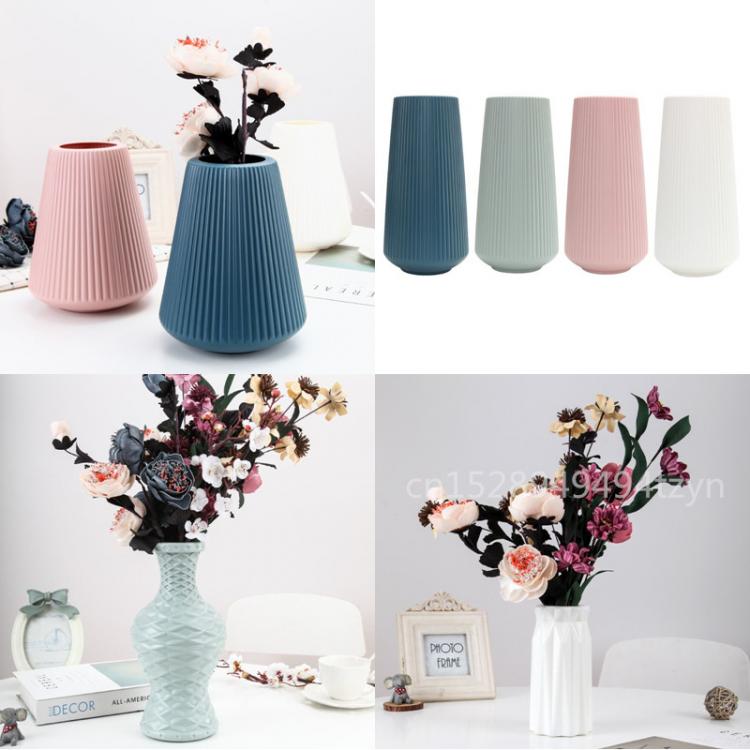 all in one place עיצוב פנים Plastic Origami Vase Imitation Ceramic Flower Pot Bottle Arrangement Container
