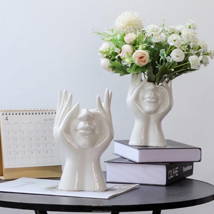 all in one place עיצוב פנים Ceramic Human Face Flower Vase Nordic Style Body Art Ceramic Vases Living Room Flower Arrangement Plant Flower Pot Home Decor