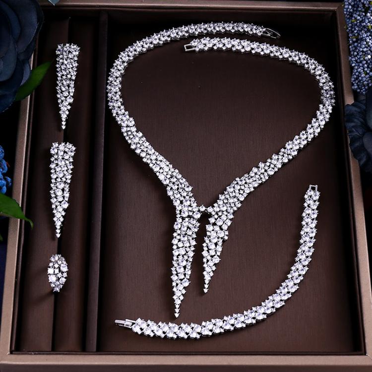 all in one place ארוסין וחתונה JaneKelly Luxury Sparking Brilliant Cubic Zircon Drop Earring Necklace Heavy Dinner Jewelry Sst Wedding Bridal jewelry sets