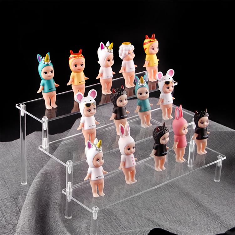 all in one place עיצוב פנים Acrylic Display Stand Rack Shelf Pottery Storage Rack Doll Clay Figurine Display Stand Transparent Ladder Shelf Custom Available