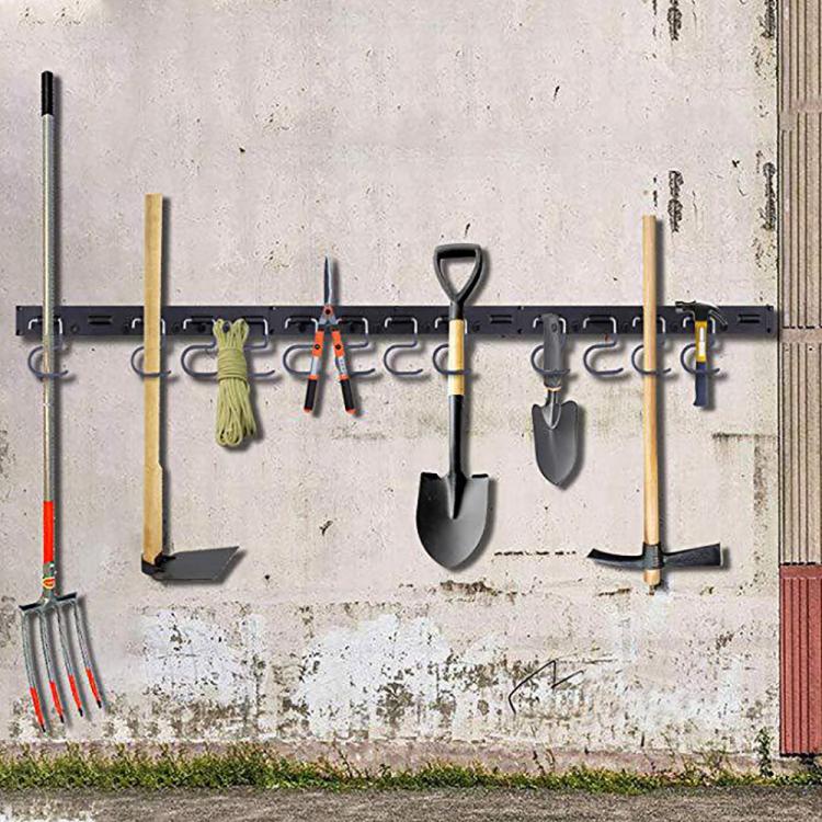 all in one place עיצוב פנים 48 Inch Adjustable Tool Storage System 12 Hooks Wall Holder Garage Storage Garden Tool Organizer