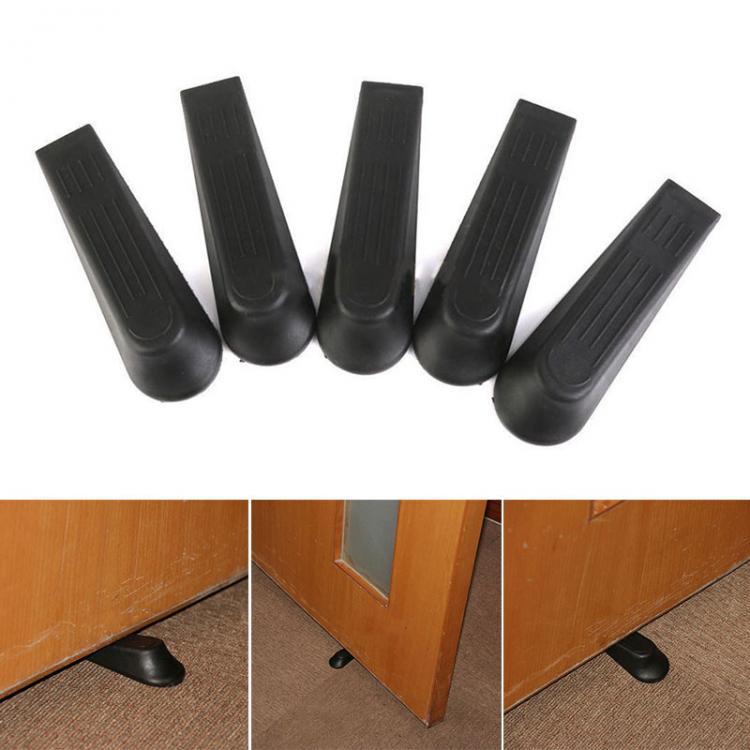 all in one place עיצוב פנים 5 Pcs/Set Black Door Stops Stoppers Wedges Jam Block Holder Cather Home Office Tool #80689