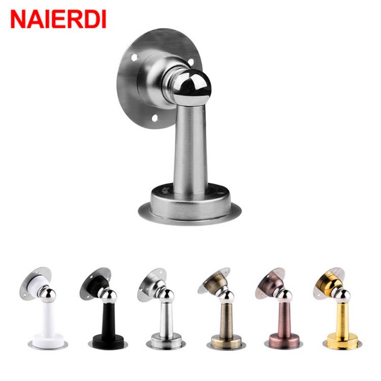 all in one place עיצוב פנים NAIERDI Stainless Steel Door Stopper Bathroom Magnetic Door Stop Heavy Duty Floor Wall Mount Wind-Proof Door Holder Hardware