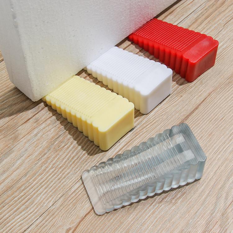 all in one place עיצוב פנים 1PC Non Punching Self Adhesive Floor Block Door Wedge ABS Silicone Door Stopper Wall Protector Home Baby Safety Accessories