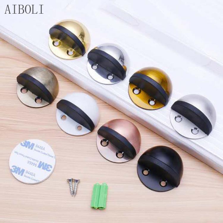 all in one place עיצוב פנים Hidden Stainless Steel Rubber Dual-use Door Stopper Door Holders Catch Floor Mounted Nail-free Door Stops Sticker Door Stop