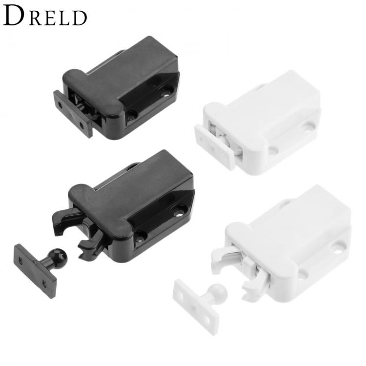 all in one place עיצוב פנים DRELD 2Pcs ABS Push Latch Push To Open Drawer Cabinet Catch Touch Latch Release Kitchen Cupboard Door Furniture Hardware