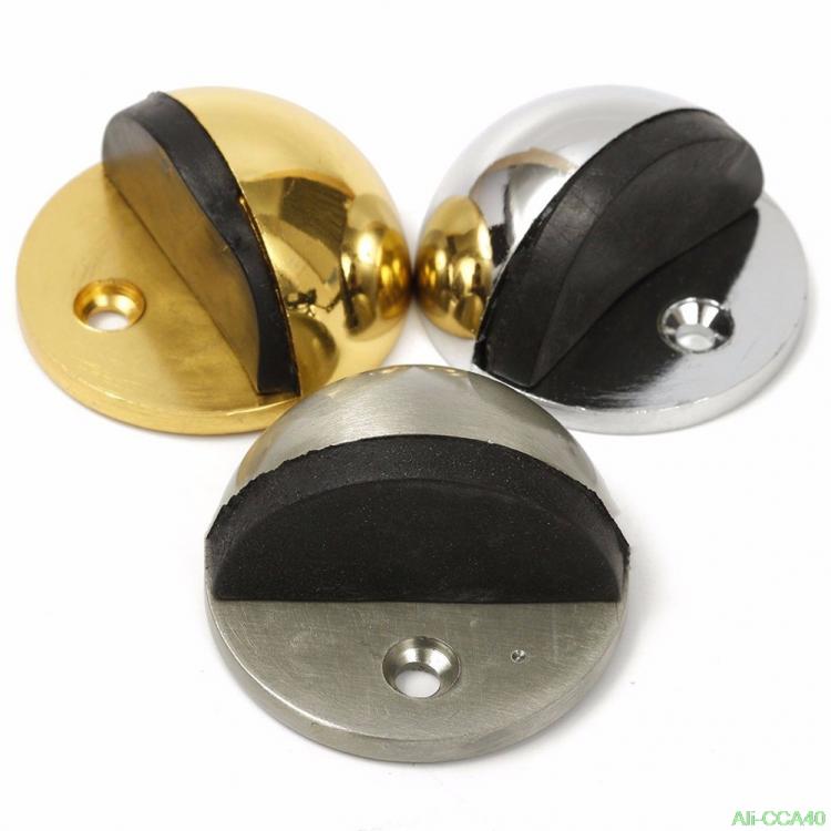 all in one place עיצוב פנים 1PCS 43mm Dia Casting Floor-mounted Door Stops APS Zinc Alloy Satin Chrome Half Moon Door Stopper Wood Door Holder