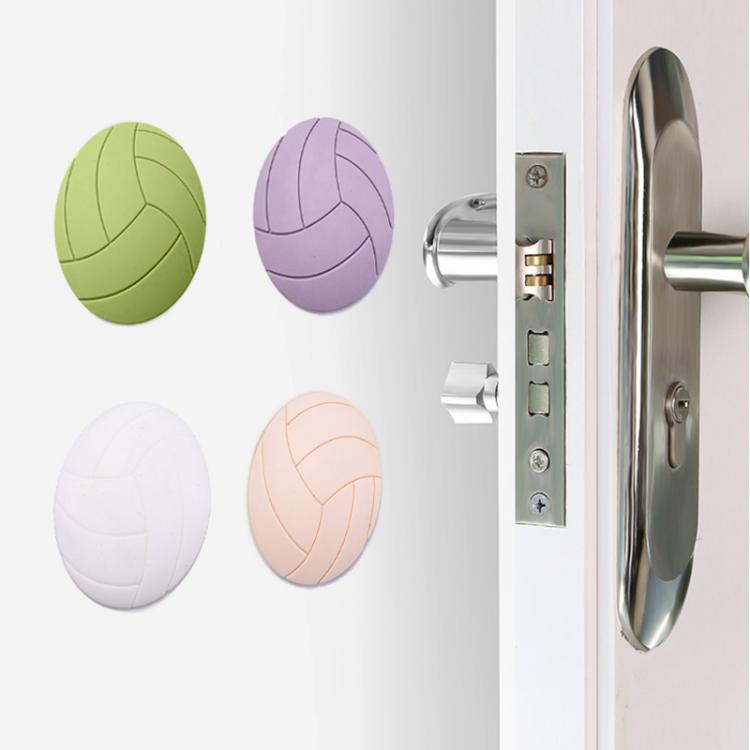 all in one place עיצוב פנים Soft Rubber Pad To Protect The Wall Or Floor Door Handle Protector Volleyball Pattern Door Fender Non-slip Self Adhesive Sticker