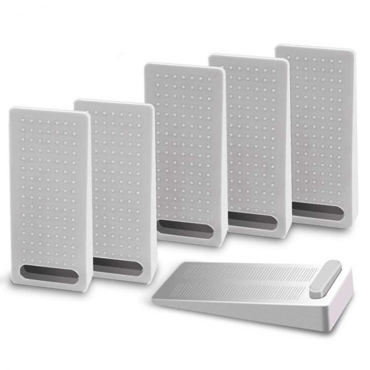 all in one place עיצוב פנים 6 PCS Door Wedge Rubber, Door Stopper, Heavy Duty Slip-resistant and Stackable Door Holders, Adjustable Height and Strong Grip o