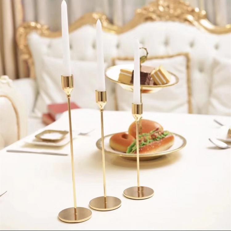 all in one place עיצוב פנים 3 Pcs/ Set  European Metal Candle Holder Simple Golden Wedding Decoration Bar Party Living Room Decoration Home Decoration