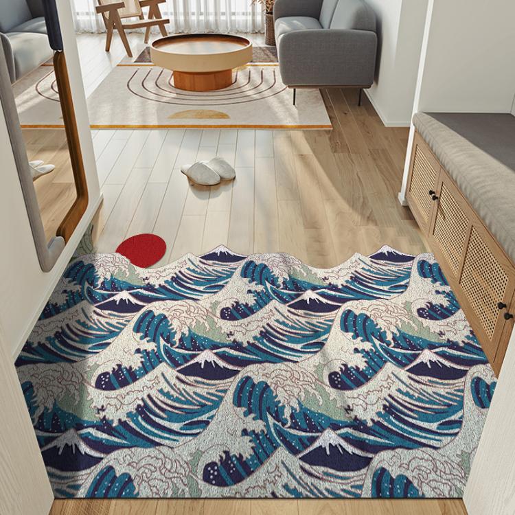 all in one place עיצוב פנים Rubber Washable Rug Non-slip Hallway Carpet Doormat Wave Sun Waterproof Easy Clean Carpet Entryway Resist Dirt Trapper Rug Mats