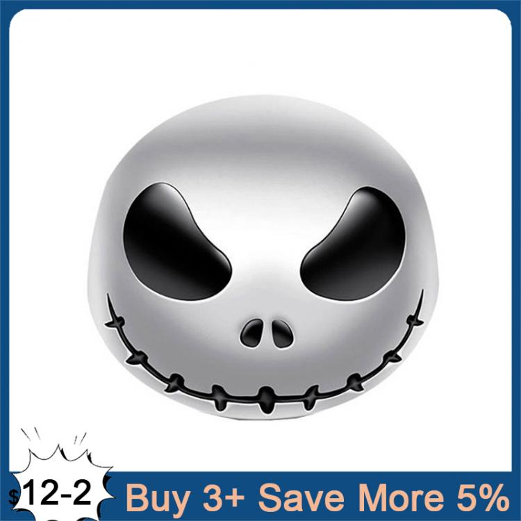 all in one place תכשיטי אופנה Genuine 925 Sterling Silver Jack Skull Charm Beads Fit Original Pandora Bracelet Fine Silver Jewelry Making For Halloween