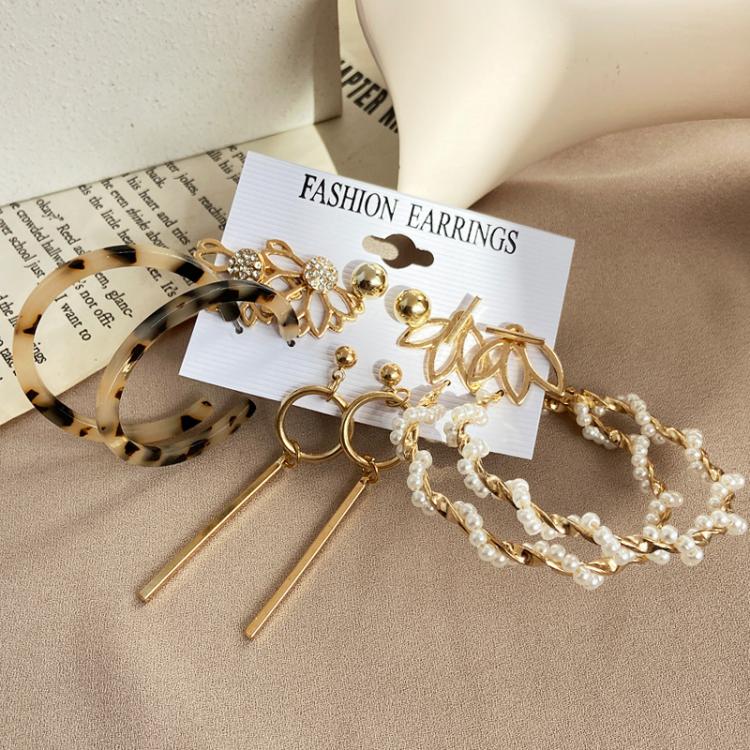 all in one place תכשיטי אופנה Trendy Pearl Earrings For Women Big Gold Cross Set of Earrings Long Tassel Butterfly Dangle Drop Earrings Fashion Jewelry